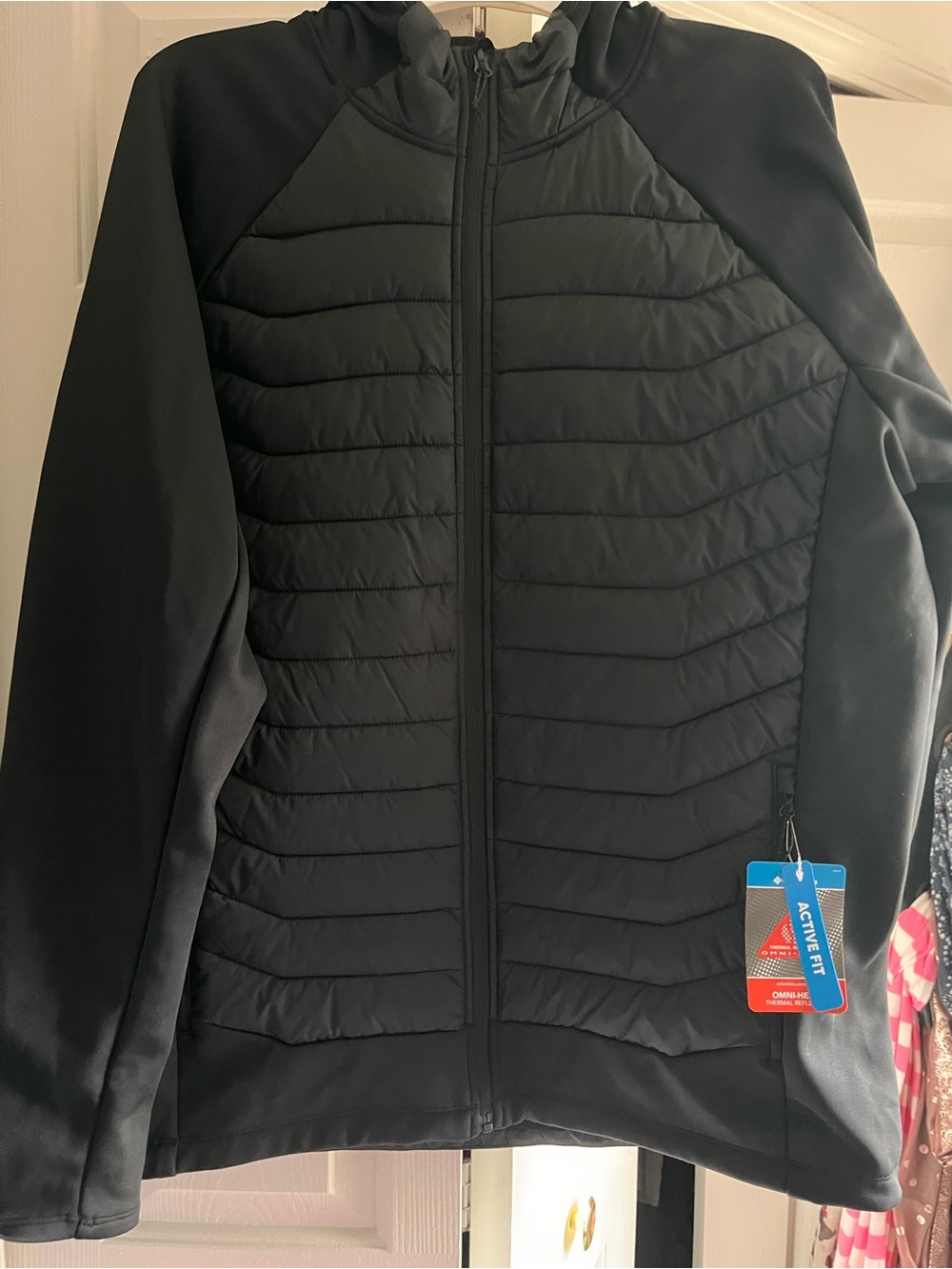 Columbia Black Hooded Hybrid Puffer Jacket